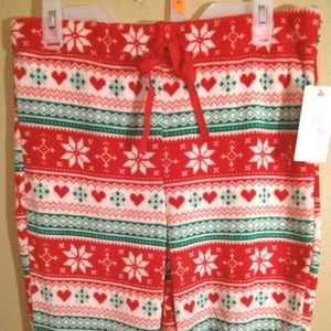 Secret Treasures- NWT Fleece Red and Green "Christmas" Pajama Pants- Size M